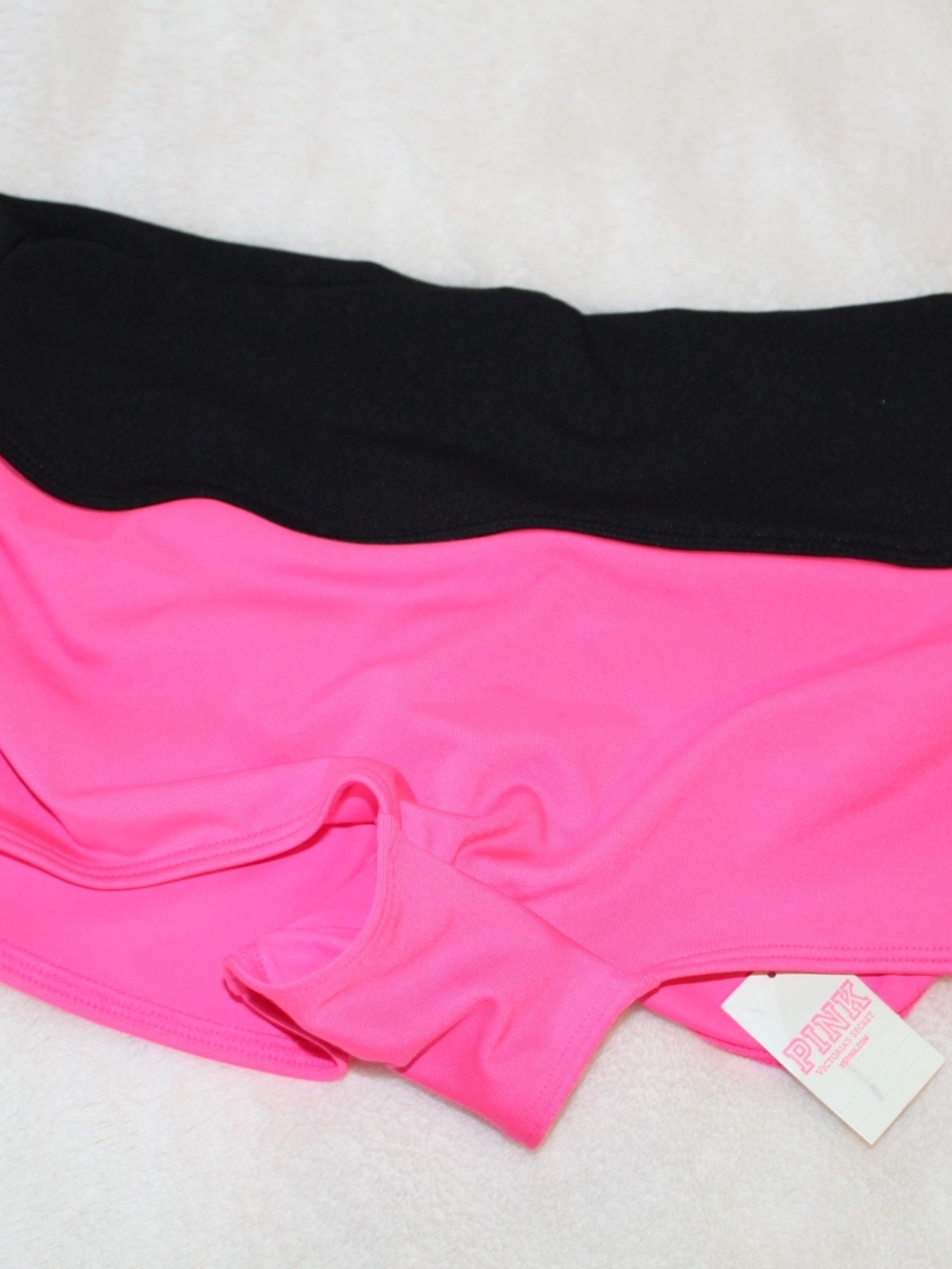 PINK Victoria's Secret Black & Hot Pink Hipster Bikini Bottoms